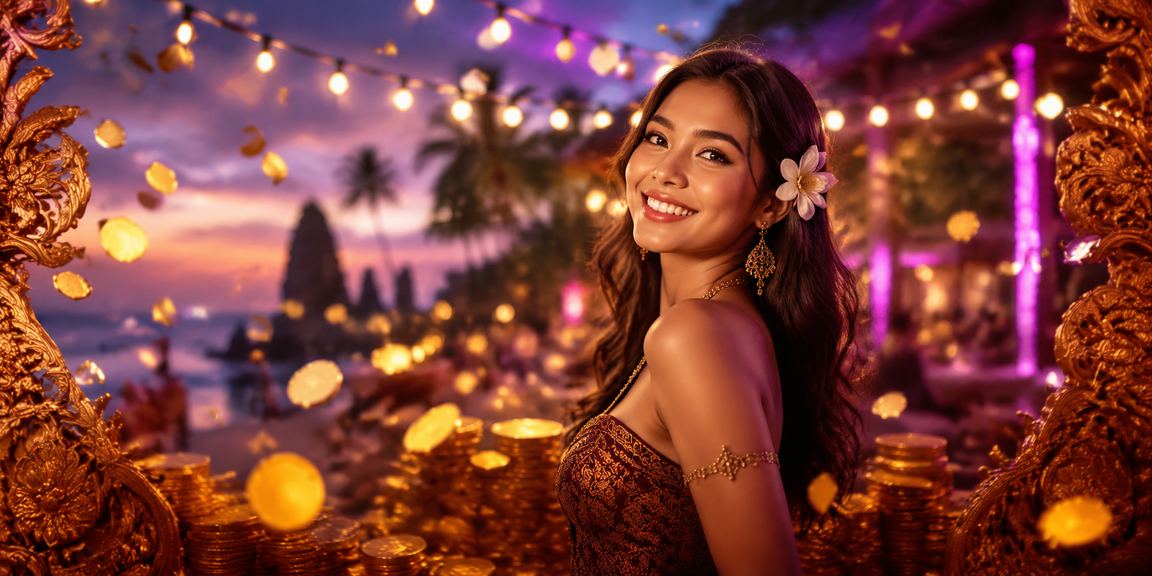 Pengguna sedang memasang taruhan jackpot melalui ponsel di pantai