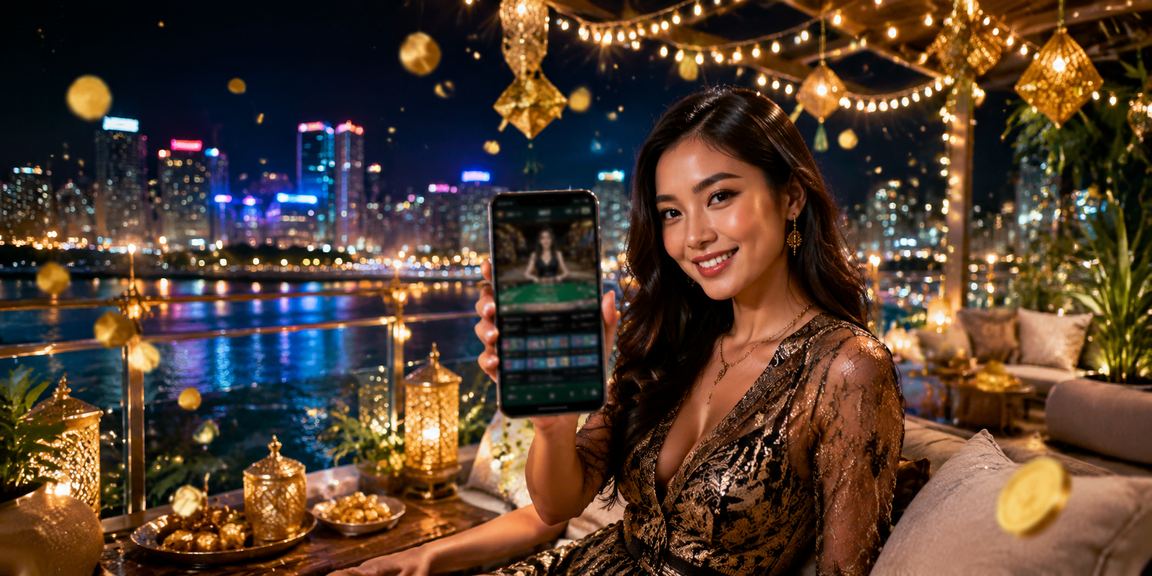 Suasana pantai dengan penawaran VIP bonus eksklusif di platform online