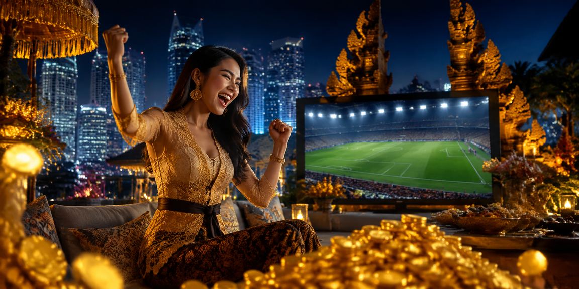 Suasana festival dengan pengunjung menikmati taruhan casino di ponsel