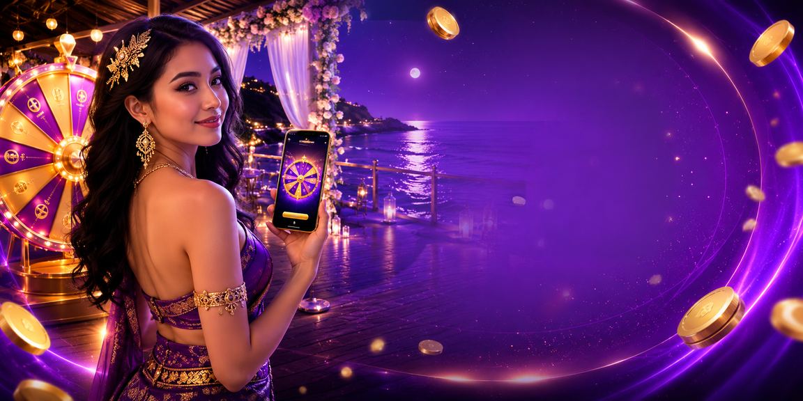 Meja roulette di tepi pantai dengan suasana kasino yang meriah
